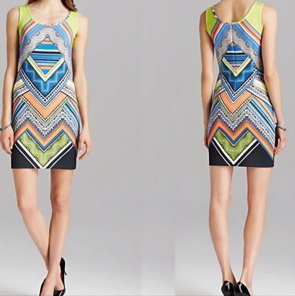 Laundry By Shelli Segay Women Lycra Bodycon Mini Sleeveless Dress   Size Medium